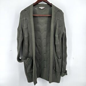 Whimsigoth Sweater Cardigan Womens Medium Open Loose Knit Whimsy CottageCore